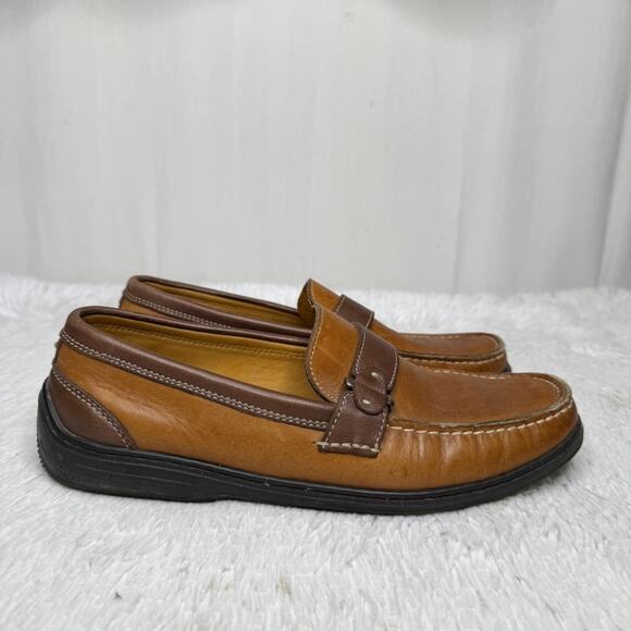 TOMMY BAHAMA / TB-308 two toned brown leather slip on loafers / 9.5 main image 9